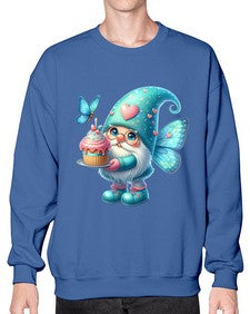 gnome with butterfly 20# - gnome- Sweatshirt - Crew
