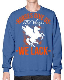 horses give us the wings we lack Style 4# - horse- Sweatshirt - Crew