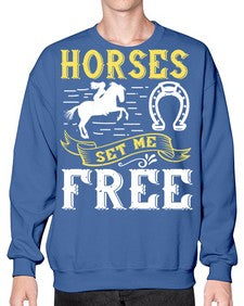 horses set me free Style 39# - horse- Sweatshirt - Crew