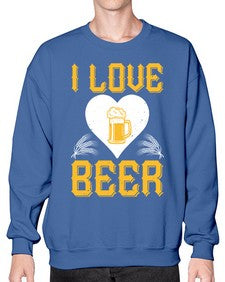 i love beer 1135# - beer- Sweatshirt - Crew