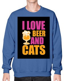 i love beer and cats 1137# - beer- Sweatshirt - Crew