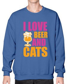 i love beer and cats 1138# - beer- Sweatshirt - Crew