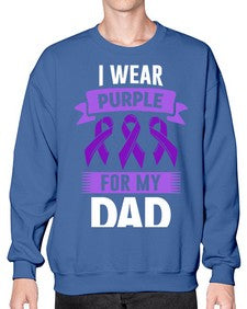 i wear purple for dad 169# - alzheimers- Sweatshirt - Crew