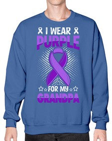 i wear purple for grandpa 172# - alzheimers- Sweatshirt - Crew
