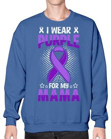 i wear purple for mama 173# - alzheimers- Sweatshirt - Crew