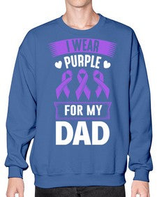 i wear purple for my 186# - alzheimers- Sweatshirt - Crew
