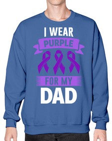 i wear purple for my 187# - alzheimers- Sweatshirt - Crew