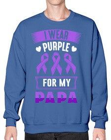 i wear purple for papa 174# - alzheimers- Sweatshirt - Crew