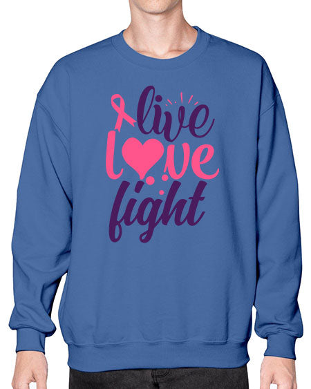 live love fight Style 8# - breast cancer- Sweatshirt - Crew