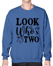 look whos two 267# - unicorn- Sweatshirt - Crew