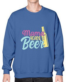 mama heads a beer 324# - beer- Sweatshirt - Crew