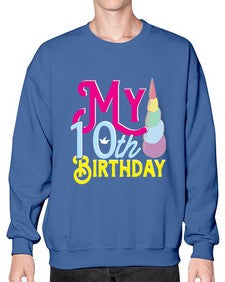 my 10th birthday 251# - unicorn- Sweatshirt - Crew