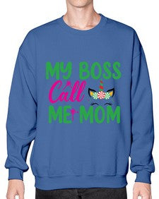 my boss call me mom 311# - unicorn- Sweatshirt - Crew