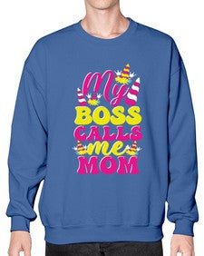my boss calls me mom 312# - unicorn- Sweatshirt - Crew