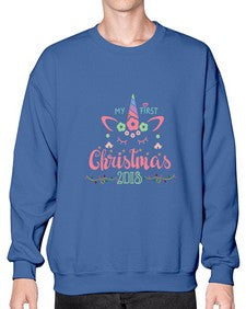 my first christmas unicorn 317# - unicorn- Sweatshirt - Crew