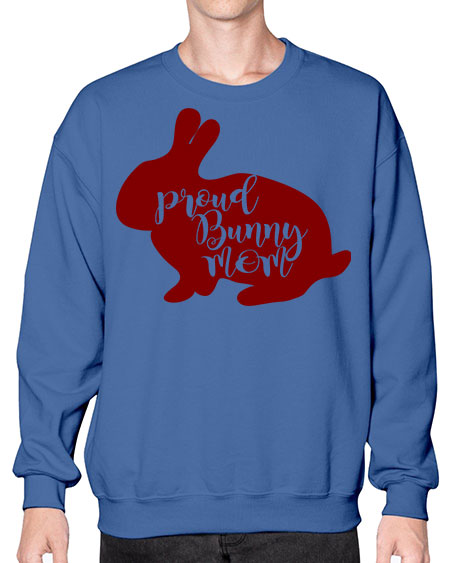 proud bunny mom - rabbit- Sweatshirt - Crew