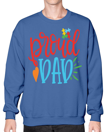 proud dad Style 36# - autism- Sweatshirt - Crew