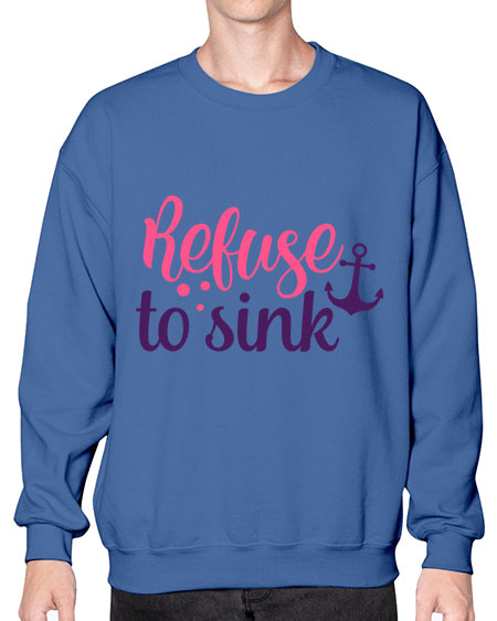 refuse to sink Style 4# - breast cancer- Sweatshirt - Crew