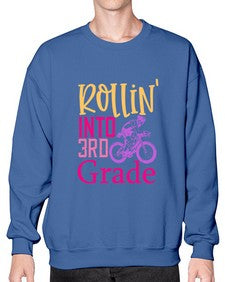 rollin into third grade 782# - third grade- Sweatshirt - Crew