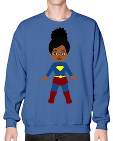 super kids girl 4# - black girls or women- Sweatshirt - Crew