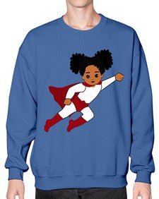 super kids girl 6# - black girls or women- Sweatshirt - Crew