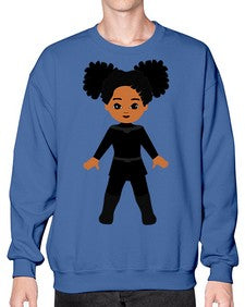 super kids girl 8# - black girls or women- Sweatshirt - Crew