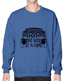 surviving fatherhood one beer at a time 1594# - beer- Sweatshirt - Crew