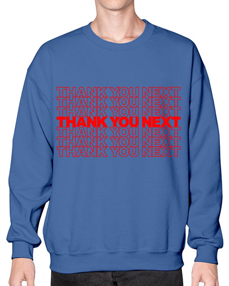 thank you next 22# - black words and phrases- Sweatshirt - Crew
