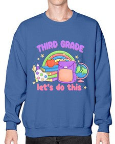third Grade Lets Do This 964# - third grade- Sweatshirt - Crew