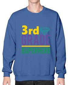 third Grade Superhero 976# - third grade- Sweatshirt - Crew