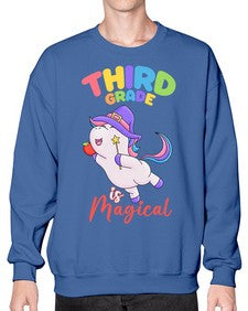 third Grade is Magical Unicorn 962# - third grade- Sweatshirt - Crew