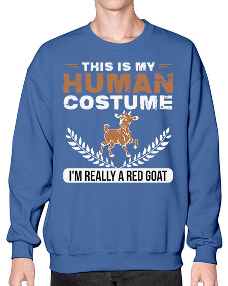 this is my human costume im really a red goat Style 1# - goat- Sweatshirt - Crew