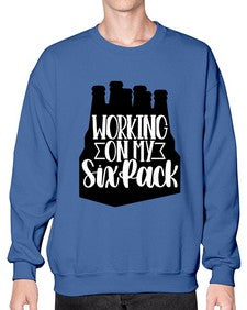 working on my six pack 1789# - beer- Sweatshirt - Crew
