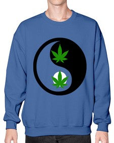 yin and yang weed 1264# - marijuana- Sweatshirt - Crew