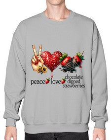 Chocolate Dipped Strawberries 727# - strawberry- Sweatshirt - Crew