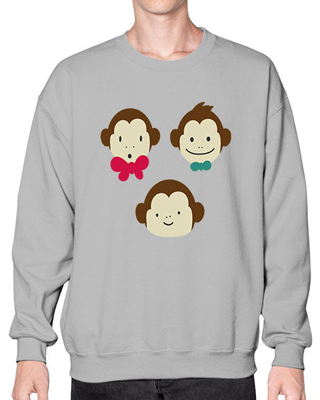 Cute_little_monkeys_5425 - monkey- Sweatshirt - Crew