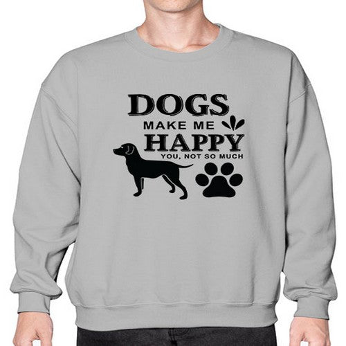 Dogs Make Me Happy Style 44# - dogs- Sweatshirt - Crew