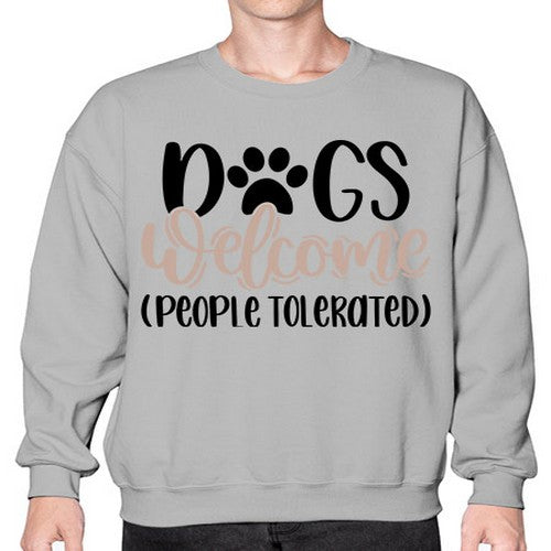 Dogs Welcome Style 21# - dogs- Sweatshirt - Crew