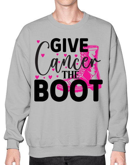 Give Cancer the Boot 24# - breast cancer- Sweatshirt - Crew