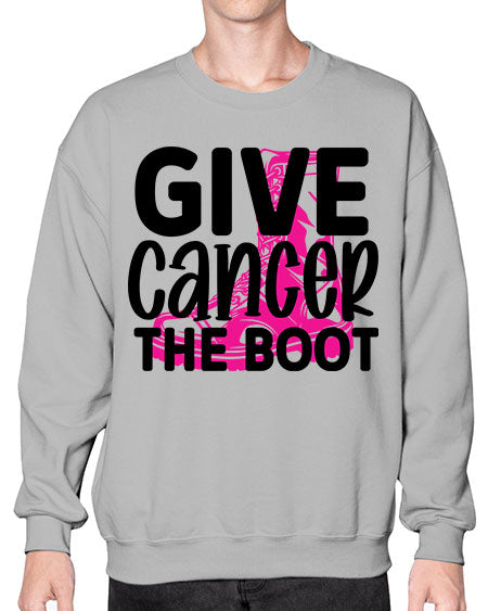 Give Cancer the Boot 25# - breast cancer- Sweatshirt - Crew