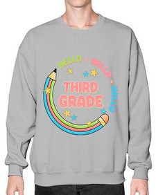 Hello third Grade Pencil 346# - third grade- Sweatshirt - Crew