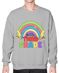Hello third Grade Rainbow 348# - third grade- Sweatshirt - Crew