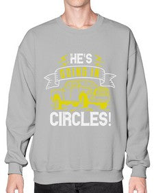 Hes going in circles 54# - hot rod- Sweatshirt - Crew