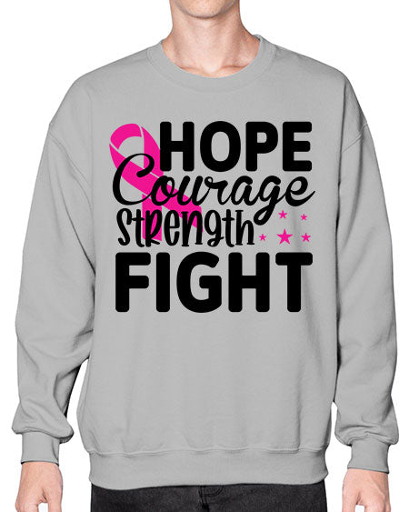 Hope Courage Strength Fight 21# - breast cancer- Sweatshirt - Crew