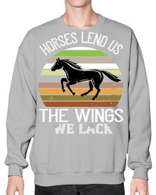 Horses lend us the wings we lack Style 43# - horse- Sweatshirt - Crew
