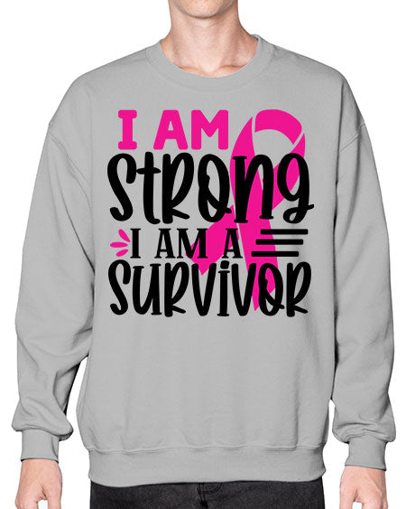 I Am Strong I Am a Survivor 19# - breast cancer- Sweatshirt - Crew