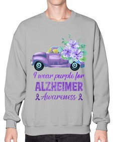 I Wear Purple For AlzheimerS Awareness 168# - alzheimers- Sweatshirt - Crew