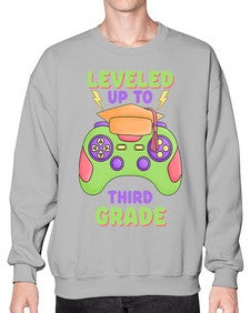 Leveled up to third Grade 472# - third grade- Sweatshirt - Crew