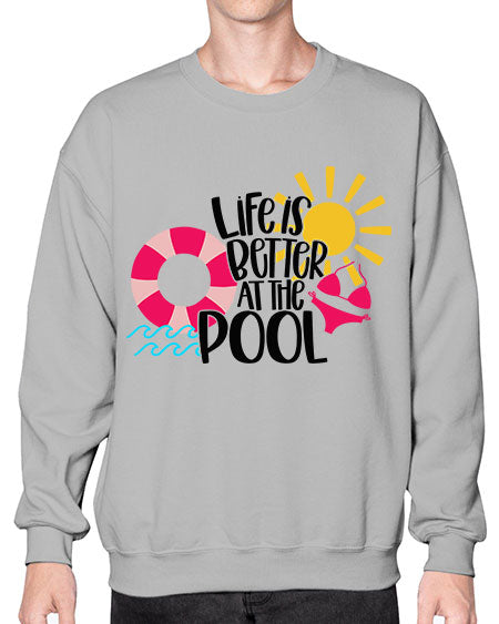 Life Is Better At The Pool Style 33# - summer- Sweatshirt - Crew