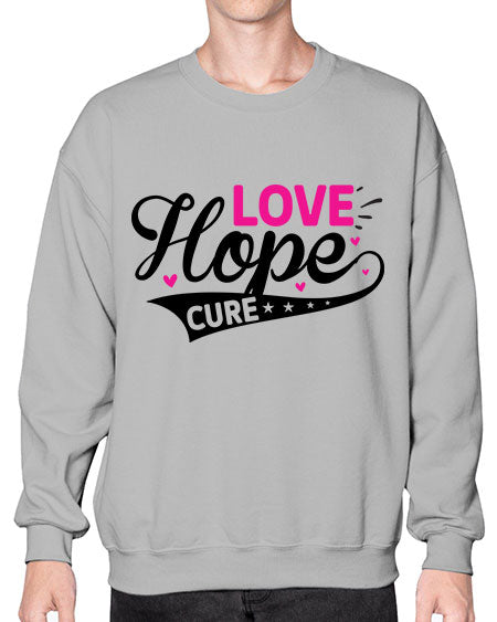 Love Hope Cure 14# - breast cancer- Sweatshirt - Crew